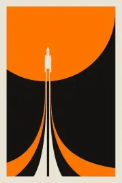 plakat-kosmos-rakieta-fly-vintage-retro-50x40-cm