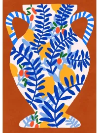 plakat-akwarela-wazon-retro-vintage-50x40-cm