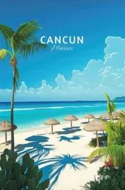 plakat-morze-cancun-meksyk-vintage-retro-50x40-cm