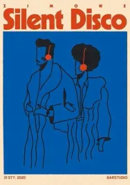 plakat-silent-disco-vintage-retro-50x40-cm
