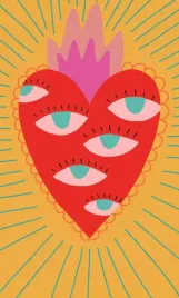 plakat-serce-heart-vintage-retro-obraz-50x40-cm