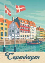 plakat-dania-kopenhaga-retro-vintage-50x40-cm