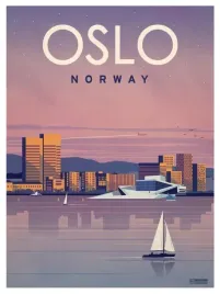 plakat-oslo-norwegia-retro-vintage-50x40-cm