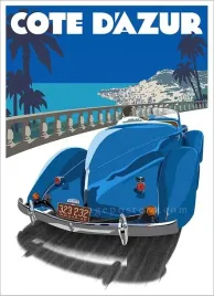 plakat-cote-d-azur-retro-vintage-50x40-cm