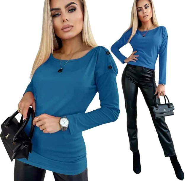 Klasyczna BLUZKA DAMSKA długi rękaw modna wygodna L XL S444 SALE