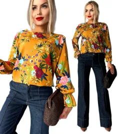 elegancka-bluzka-damska-w-kwiaty-rekaw-falbana-s-m-kinga-sale