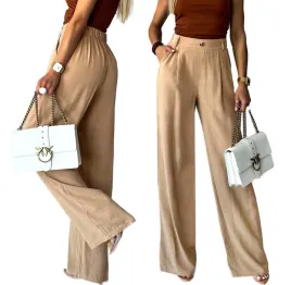 eleganckie-spodnie-damskie-szerokie-nogawki-wysoki-stan-efekt-lnu-m-l-mary