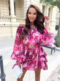 sukienka-szyfonowa-la-diva-kwiaty-rozowa