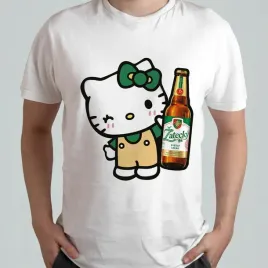 biala-koszulka-smieszna-t-shirt-z-nadrukiem-hello-kitty-zatecky-piwo