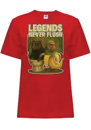 czerwona-koszulka-z-nadrukiem-smieszna-t-shirt-legends-never-flush