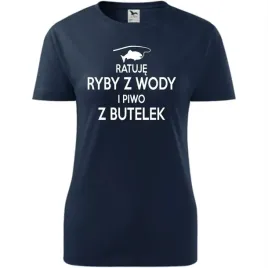 damska-koszulka-z-nadrukiem-ratuje-ryby-z-wody-i-piwo-z-butelek-dla-wedkark