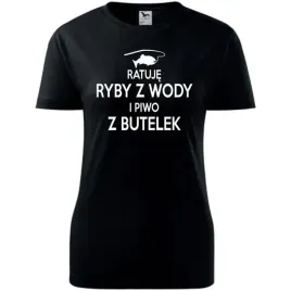 damska-koszulka-z-nadrukiem-ratuje-ryby-z-wody-i-piwo-z-butelek-dla-wedkark