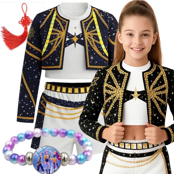 STRÓJ RUMI KONCERTOWY K-POP DEMON HUNTERS AKCESORIA BRANSOLETKA122/128