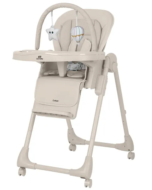 Carrello LOTUS krzesełko do karmienia regulowane 6 poziomów 3w1 Beige