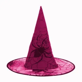 kapelusz-czarownicy-rozowy-cc244-z-pajeczyna-i-pajakiem-wiedzma-halloween-a