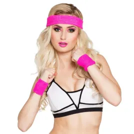 zestaw-opasek-frotek-rozowy-01895-disco-fitness-prl-lata-80-te