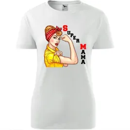 damska-koszulka-na-dzien-mamy-super-mama-na-prezent-dla-mamy-urodziny-bialy