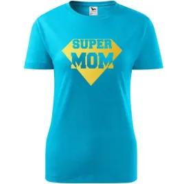 damska-koszulka-na-dzien-mamy-super-mom-na-prezent-dla-mamy-urodziny-turkus