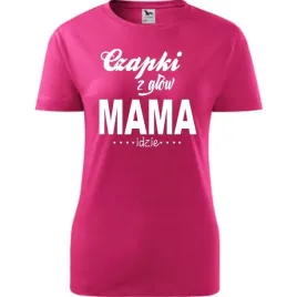 damska-koszulka-na-dzien-mamy-czapki-z-glow-mama-idzie-na-prezent-dla-mamy
