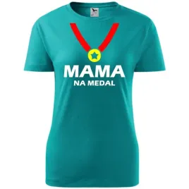 damska-koszulka-na-dzien-mamy-mama-na-medalna-prezent-urodziny-szmaragdowy