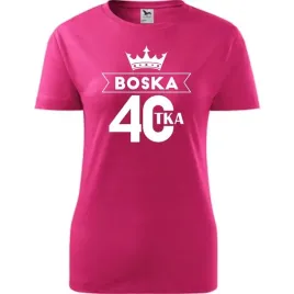 damska-koszulka-z-nadrukiem-boska-40-na-prezent-urodzinowy-dla-niej-malinow