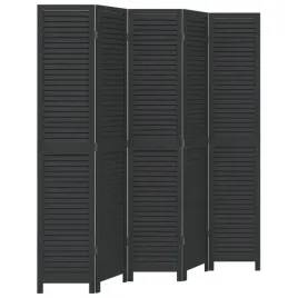 parawan-pokojowy-5-panelowy-czarny-lite-drewno