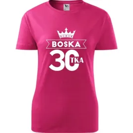 damska-koszulka-z-nadrukiem-boska-30-prezent-na-trzydzieste-urodziny-malino