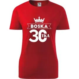 damska-koszulka-z-nadrukiem-boska-30-prezent-na-trzydzieste-urodziny-czerwo