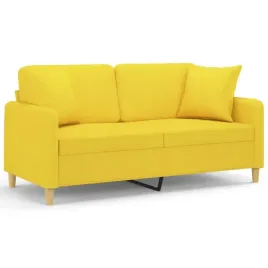 2-osobowa-sofa-z-poduszkami-jasnozolta-140-cm