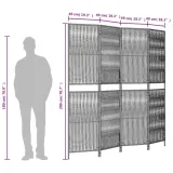 parawan-4-panelowy-szary-polirattan-producent-vidaxl