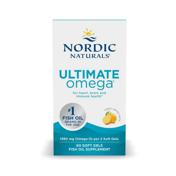 Nordic Naturals, Ultimate Omega, 1280mg Omega-3, lemon, 60 softgels