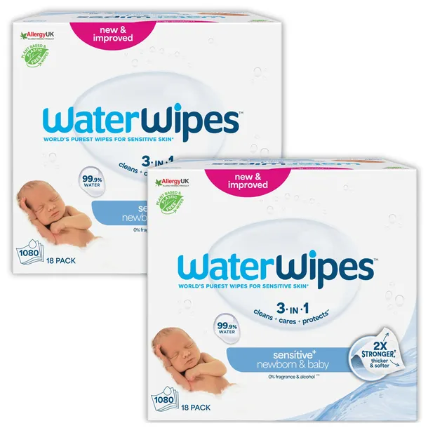 WATERWIPES Chusteczki nawilżane 36x60 (2160szt) 99,9% wody delikatne BIO [2