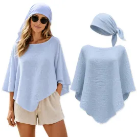 ponczo-plazowe-damskie-peleryna-chustka-muslin-100percent-bawelna-blekitne