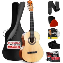 gitara-klasyczna-dla-dzieci-1-2-akustyczna-zestaw-pokrowiec-stroik-brazowa