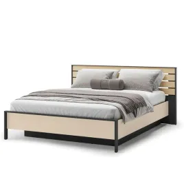 lozko-do-sypialni-160-enna-na-metalowym-stelazu-z-led-bezowy-czarny