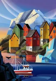 plakat-norwegia-widoki-vintage-retro-100x70-cm