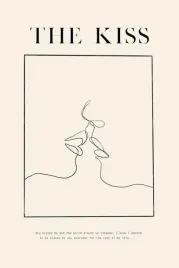 plakat-the-kiss-one-line-retro-vintage-100x70-cm