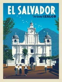 plakat-el-salvador-retro-vintage-100x70-cm
