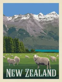 plakat-nowa-zelandia-retro-vintage-100x70-cm