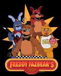 plakat-five-nights-at-freddys-sztuka-retro-vintage-fotoplakat-100x70-cm