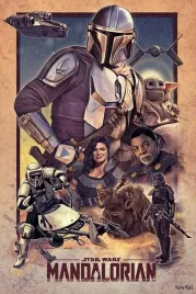 plakat-star-wars-mandalorian-retro-vintage-100x70-cm