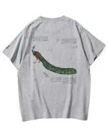 meska-koszulka-z-nadrukiem-pawia-eleganckim-szkicem-rysunkiem-szara-3xl