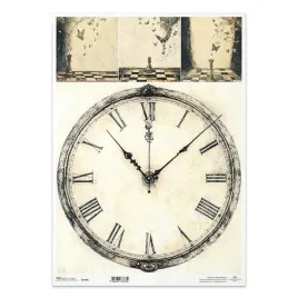 papier-ryzowy-do-decoupage-a3-r1464l-zegar-szachy-figurki-szachowe-motyle