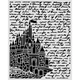 szablon-mix-media-3d-20x25cm-wonderland-zamek-stamperia