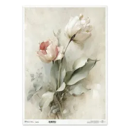 papier-ryzowy-do-decoupage-a3-vintage-kwiaty-tulipan-r1675l