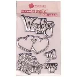 stempel-przezroczysty-woodware-mr-and-mrs-hearts-slub-wesele-serca