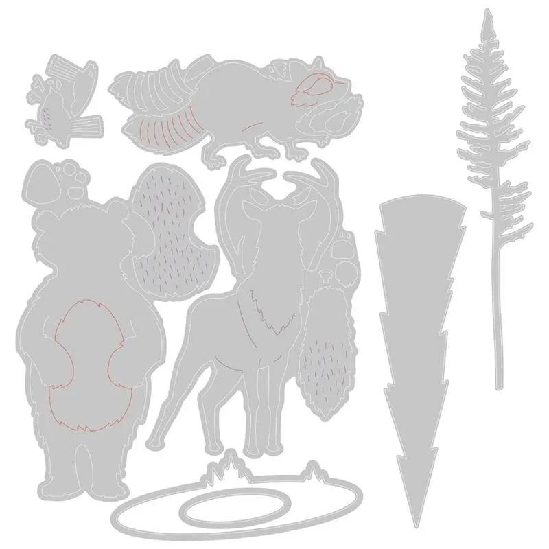 wykrojnik-do-papieru-sizzix-thinlits-forest-animals-lesne-zwierzeta-stan-nowy