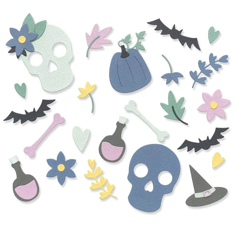 wykrojnik-do-papieru-sizzix-thinlits-spooky-icons-czaszka-dynia-nietoperz