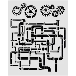 szablon-mix-media-3d-20x25cm-gardens-of-time-rury-stamperia