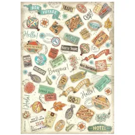 papier-ryzowy-do-decoupage-a4-stamperia-art-of-travelling-etykiety